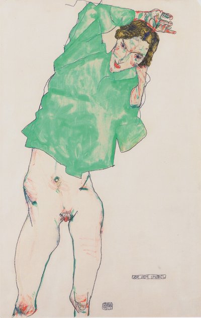 Vor dem Spiegel von Egon Schiele